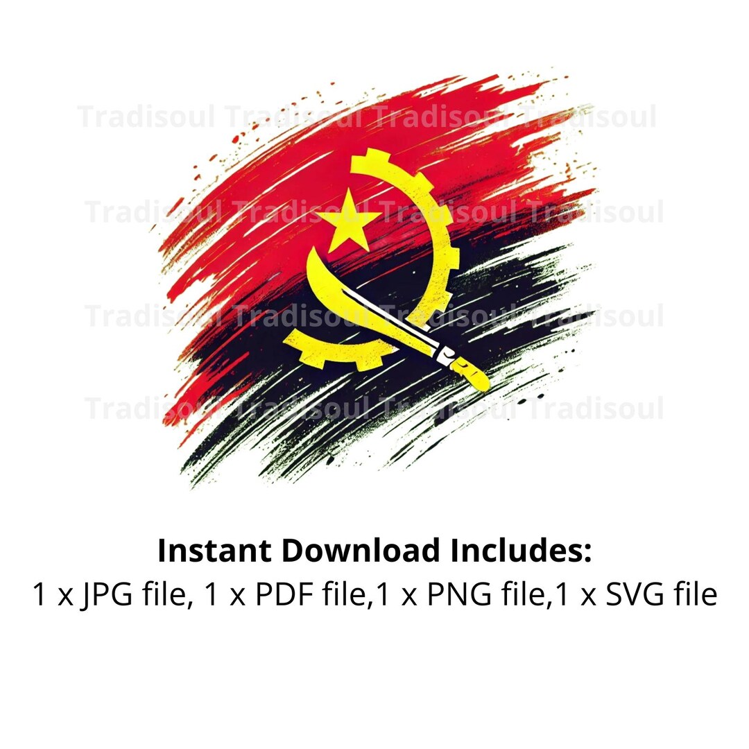Angolan Flag Watercolor Print - Digital Download | Abstract Angola Flag ...