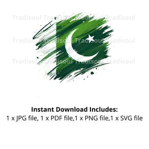 Pakistan Flag Watercolor Print - Digital Download | Abstract Pakistani Flag Art for Personal & Commercial Use | JPG, PNG, SVG