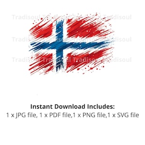 Norway Flag Watercolor Print - Digital Download | Abstract Norwegian Flag Art for Personal & Commercial Use | JPG, PNG, SVG