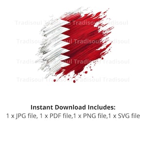 Bahrain Flag Watercolor Print - Digital Download | Abstract Bahrain Flag Art for Personal & Commercial Use | JPG, PNG, SVG