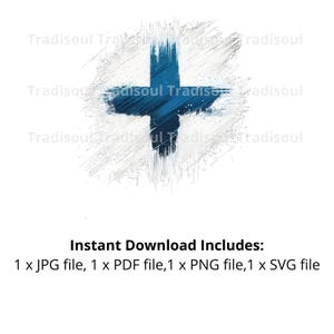 Finland Flag Watercolor Print - Digital Download | Abstract Finnish Flag Art for Personal & Commercial Use | JPG, PNG, SVG