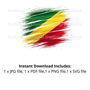 Republic of the Congo Flag Watercolor Print - Digital Download | Abstract Congo Flag Art for Personal & Commercial Use | JPG, PNG, SVG