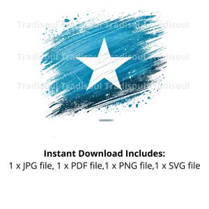 Somalia Flag Watercolor Print - Digital Download | Abstract Somali Flag Art for Personal & Commercial Use | JPG, PNG, SVG