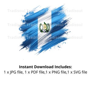 Guatemala Flag Watercolor Print - Digital Download | Abstract Guatemala Flag Art for Personal & Commercial Use | JPG, PNG, SVG