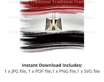 Egypt Flag Watercolor Print - Digital Download | Abstract Egypt Flag Art for Personal & Commercial Use | JPG, PNG, SVG