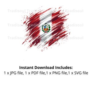 Peru Flag Watercolor Print - Digital Download | Abstract Peruvian Flag Art for Personal & Commercial Use | JPG, PNG, SVG