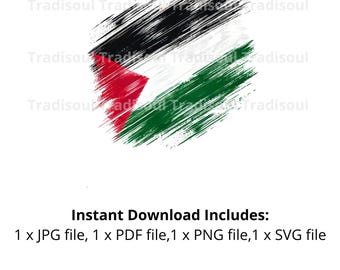 Impressão em aquarela da bandeira da Palestina - Download digital | Arte abstrata da bandeira palestina para uso pessoal e comercial | JPG, PNG, SVG