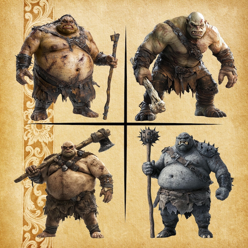 Monstrous Ogres Fantasy RPG Cliparts, Commercial Use, Dnd, RPG , PNG ...