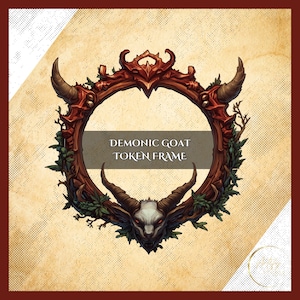 Demonic Goat Token Frame  – Digital Border for DnD or anything game. Compatible with Foundry VTT, Roll20, and other virtual tabletops.