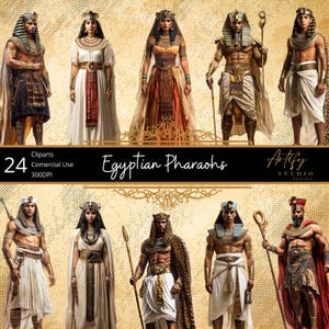 Egyptian Pharaohs – Rulers of Ancient Egypt , Historical Cliparts , Transparent Background , Commercial Use
