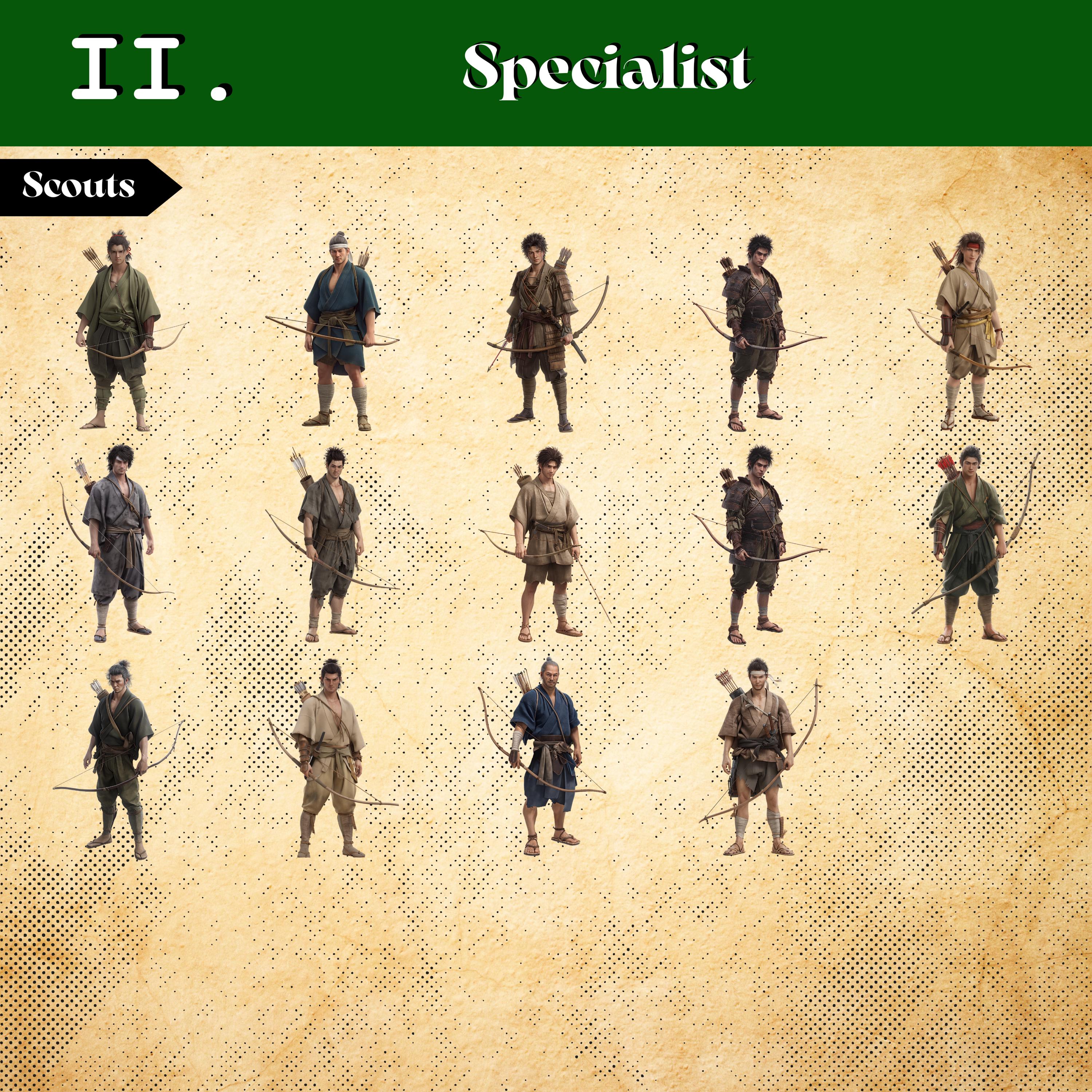Samurai Unit Types Samurai Clan Cliparts – 264 Japanese Warrior Units for TTRPG, RPG ...