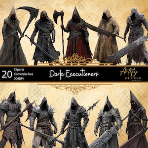 ダーク・エグゼキューショナーズ - 静かなる終末の執行者、ファンタジークリップアート、透明な背景、商用利用