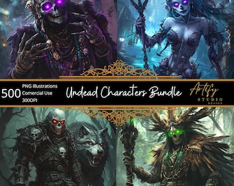 500 Undead Characters Bundle , TTRPG , RPG Tabletop assets , PNG Undead collection , Dungeons and Dragons , dnd , game masters and creators