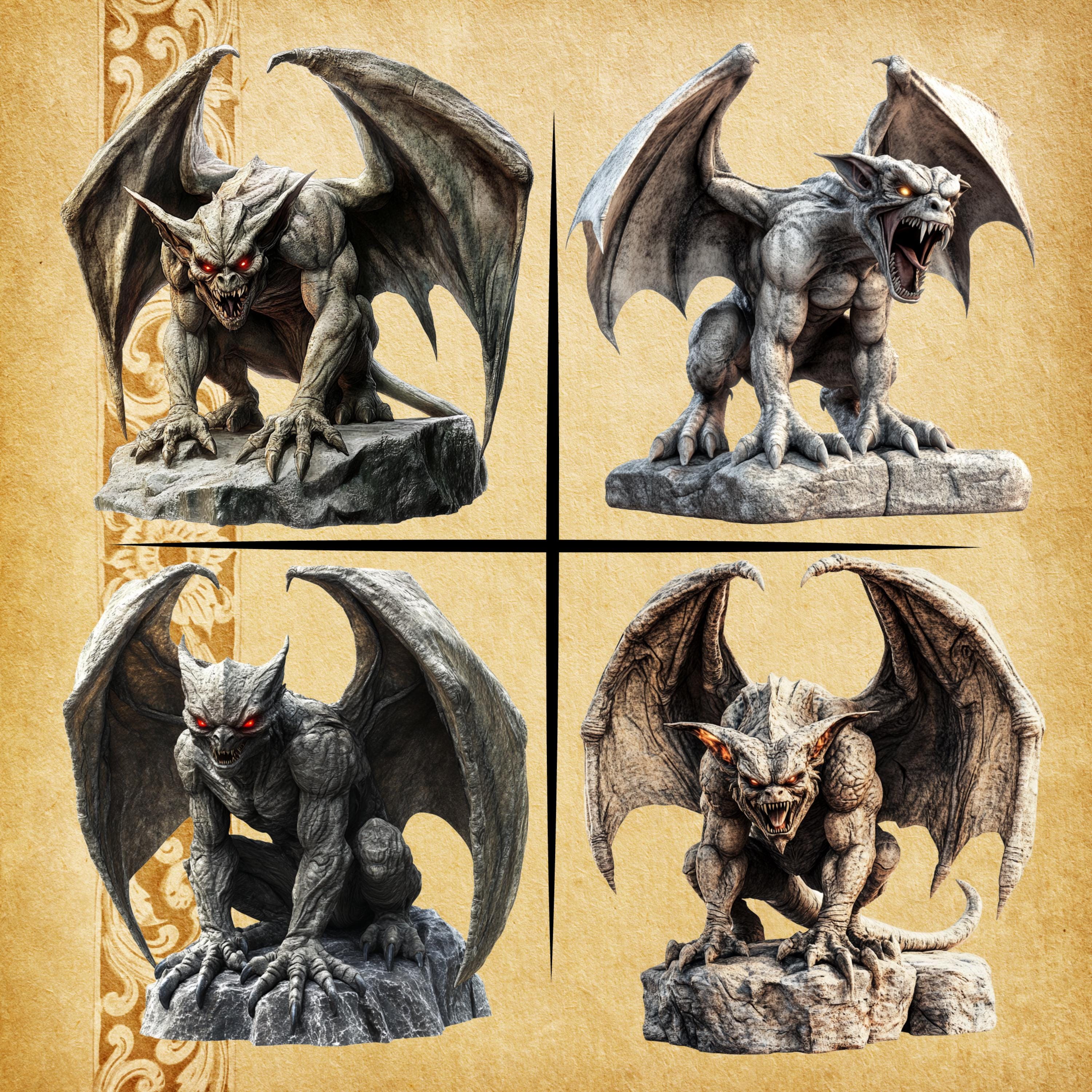 Fantasy Gargoyle – 20 Cliparts , 300 DPI , Transparent Background ...