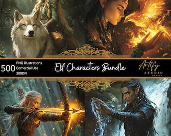 500 Elf Characters Bundle , TTRPG , RPG Tabletop assets , PNG Undead collection , Dungeons and Dragons , dnd , game masters and creators