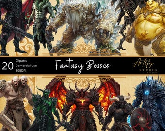 Fantasy RPG Bosses Cliparts, Commercial Use,  World Bosses, RPG , PNG, Collection for fantasy art and Design, for game masters and artist