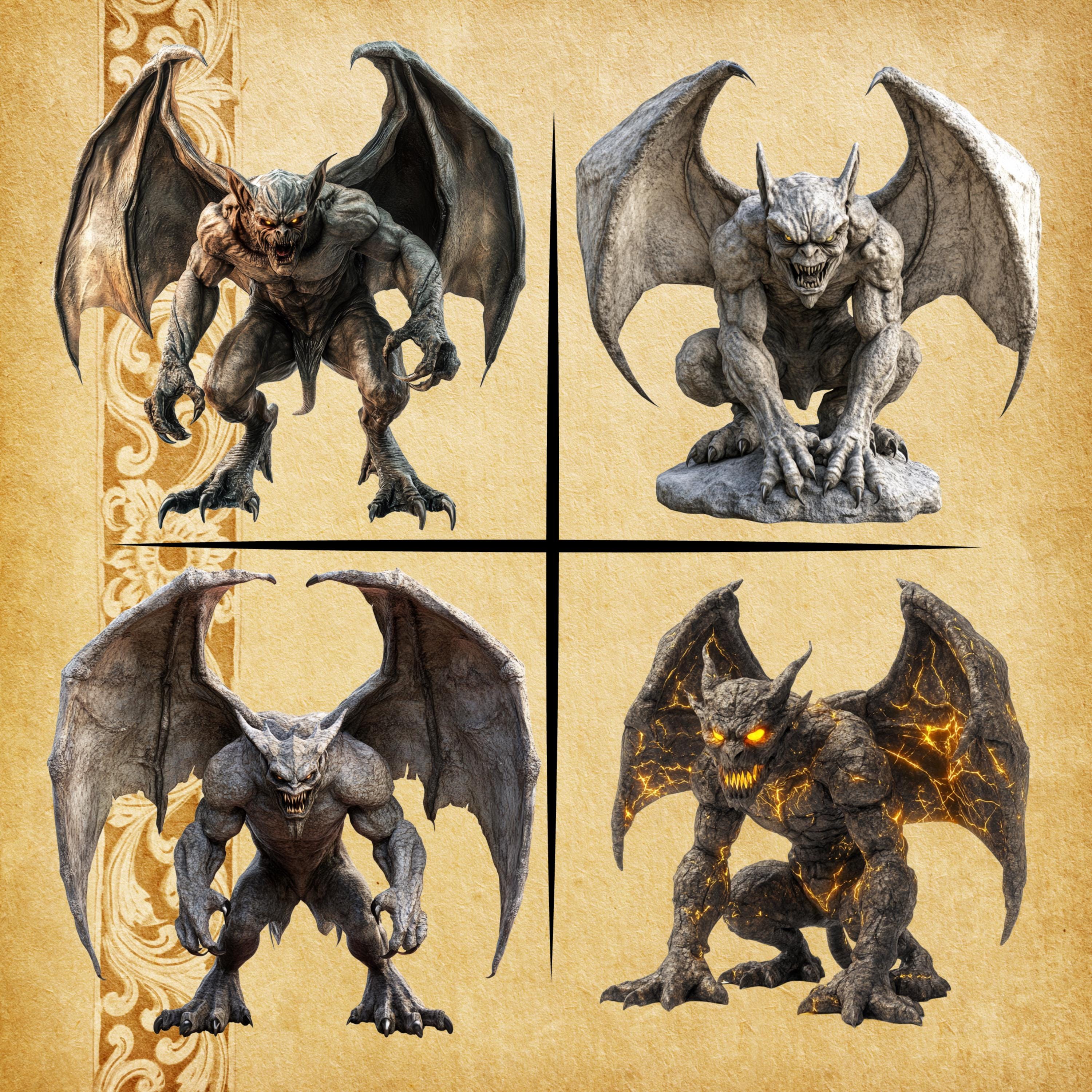 Fantasy Gargoyle – 20 Cliparts , 300 DPI , Transparent Background ...
