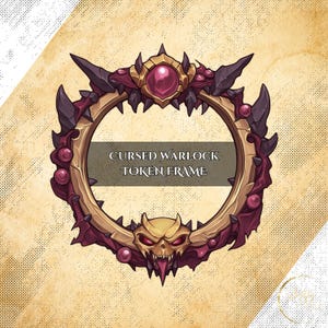 Cursed Warlock Token Frame – Borda digital para DnD ou qualquer jogo. Compatível com Foundry VTT, Roll20 e outros tabletops virtuais