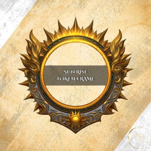 Sun Rise Token Frame  – Digital Border for DnD or anything game. Compatible with Foundry VTT, Roll20, and other virtual tabletops.