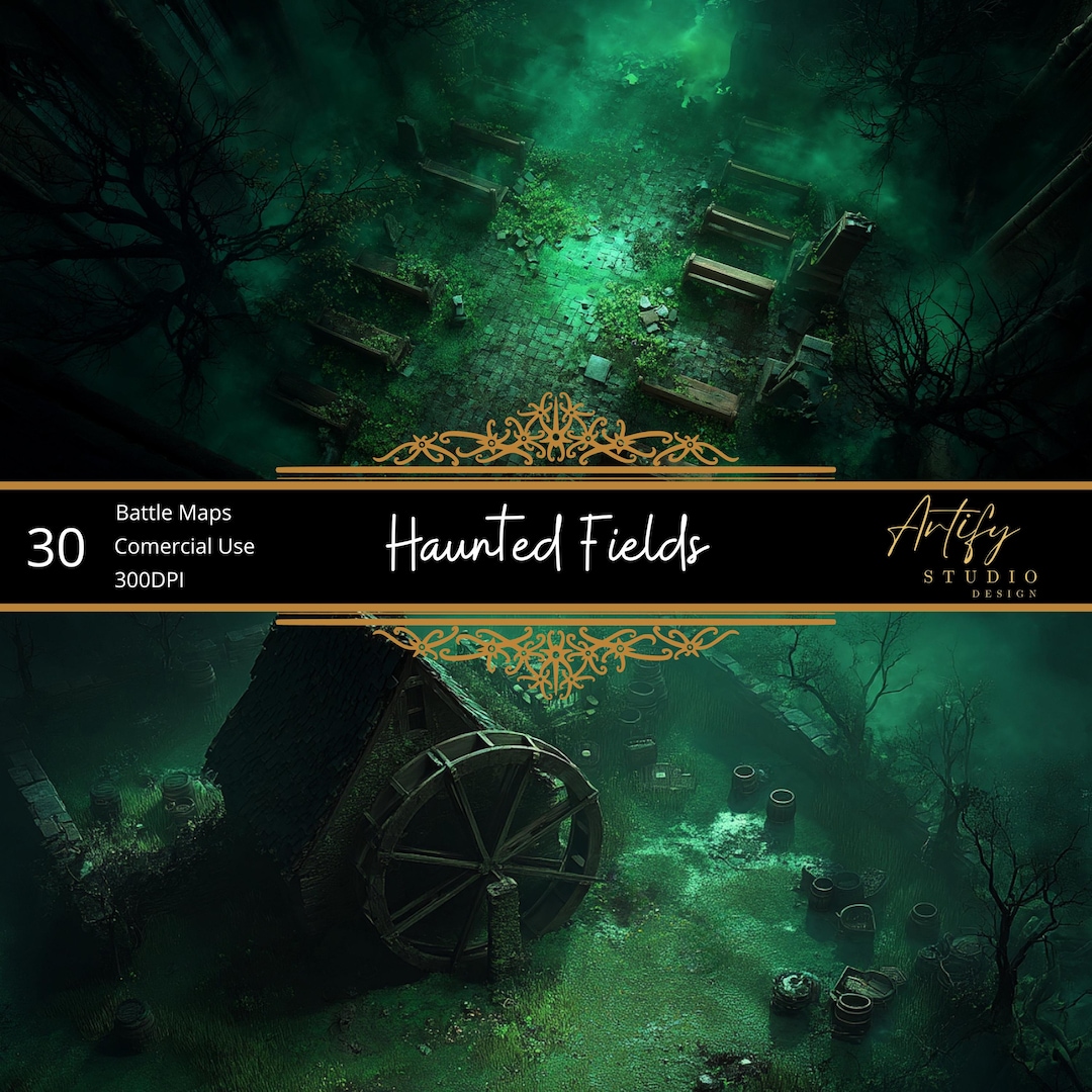 Haunted Fields – 30 Battle Maps , Digital RPG Maps, Dnd Fantasy Maps ...