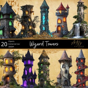 Wizard Towers RPG Cliparts, Kommerzielle Nutzung, Dnd, RPG, PNG, Sammlung für Fantasy Kunst und Design, für Spielleiter und Künstler