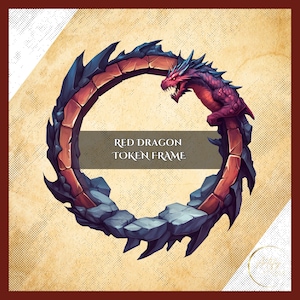 Marco de ficha de Dragón Rojo: Borde digital para DnD o cualquier juego. Compatible con Foundry VTT, Roll20 y otros juegos de mesa virtuales.
