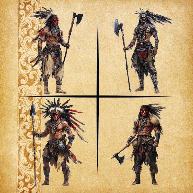 Apache Warriors – 20 Historical Cliparts , Transparent Background ...