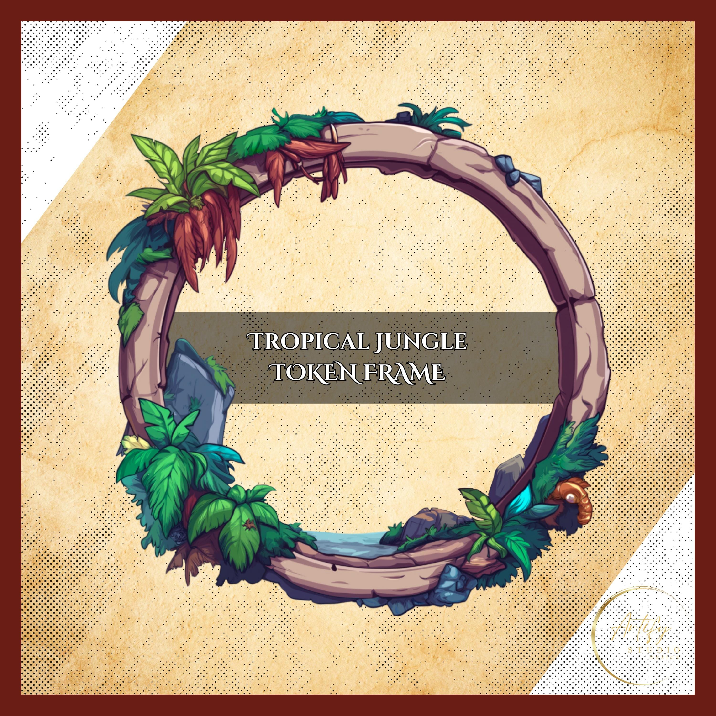 Tropical Jungle Token Frame – Digital Border for Dnd or Anything Game ...