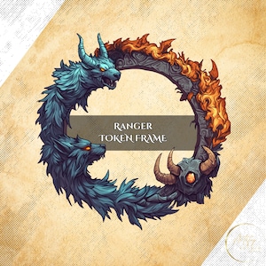 Bordure de jeton de jeu Ranger – Bordure numérique pour le jeu D&D ou tout autre jeu. Compatible avec Foundry VTT, Roll20 et d'autres plateaux de table virtuels.