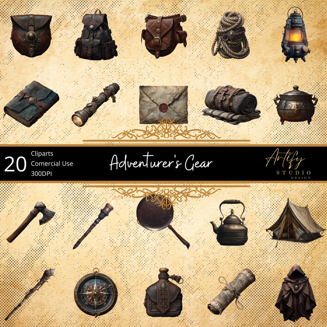 Adventurer’s Gear – 20 Fantasy Equipment Cliparts for RPG & TTRPG ...
