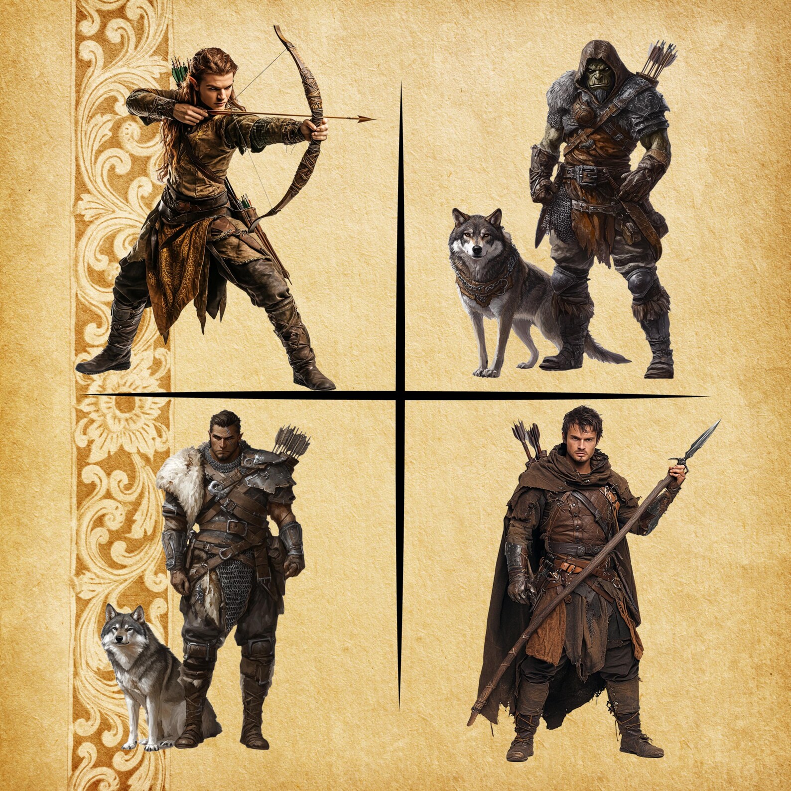 Fantasy Rangers Clipart – 20 Skilled Archers and Stealthy Warriors for ...