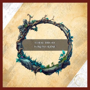 Feral Druid Token Frame  – Digital Border for DnD or anything game. Compatible with Foundry VTT, Roll20, and other virtual tabletops.