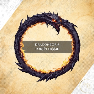 Dragonborn Game Token Border – Borda digital para DnD ou qualquer jogo. Fundo transparente, uso comercial