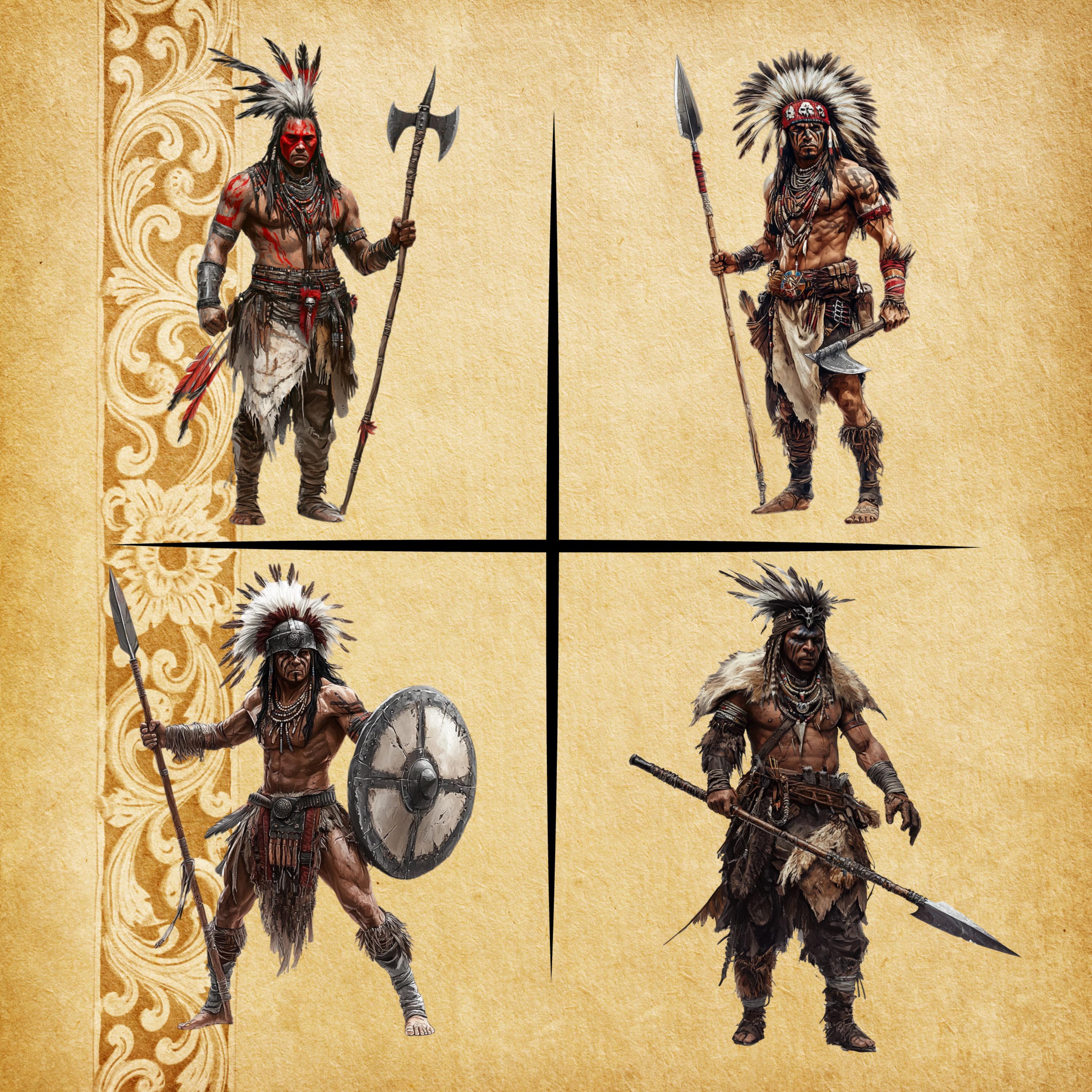 Apache Warriors – 20 Historical Cliparts , Transparent Background ...
