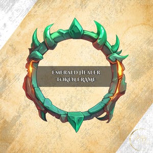 Emerald Healer Token Frame – Borda digital para DnD ou qualquer jogo. Compatível com Foundry VTT, Roll20 e outros tabletops virtuais.