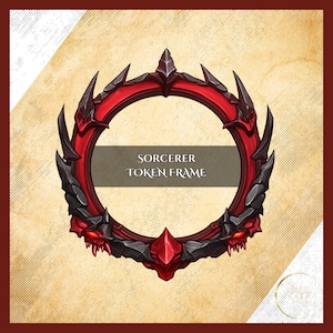 Sorcerer Game Token Border – Digital Border for DnD or anything game. Compatible with Foundry VTT, Roll20, and other virtual tabletops.