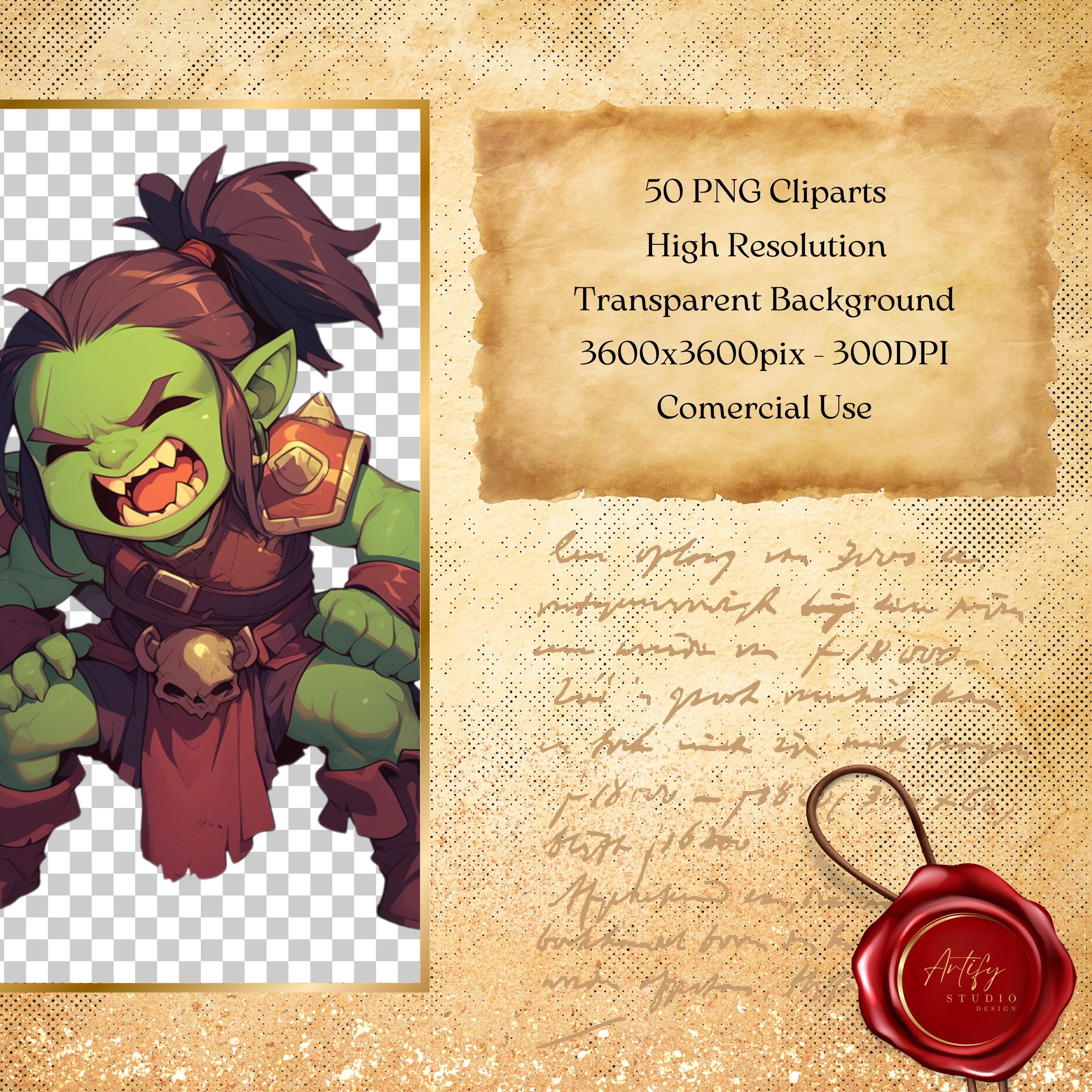 Chibi Orc Warriors – 50 Fantasy Cute and Fierce Cliparts , Transparent ...