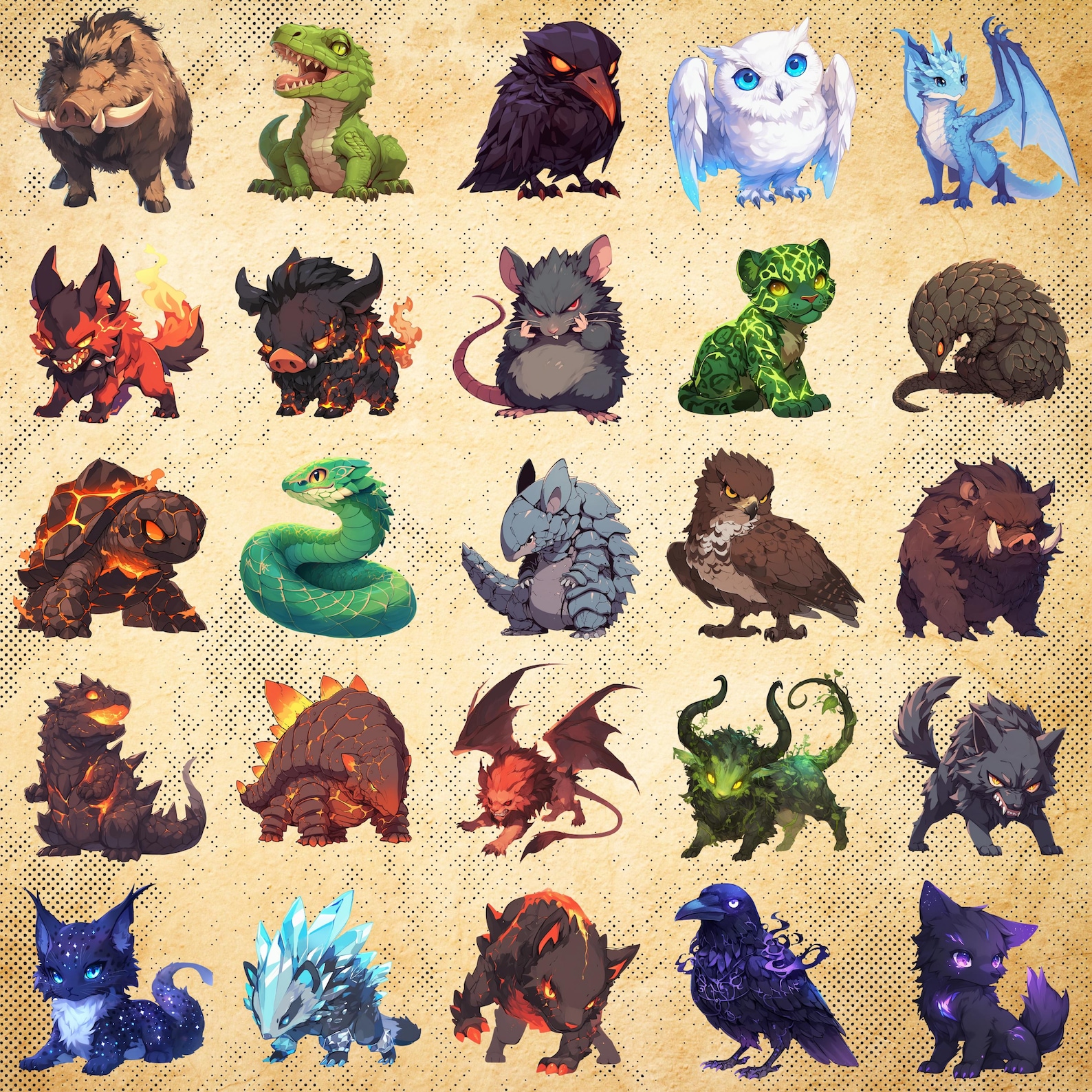 Chibi Wild Beasts – 50 Adorable yet Fierce Creatures , Transparent ...