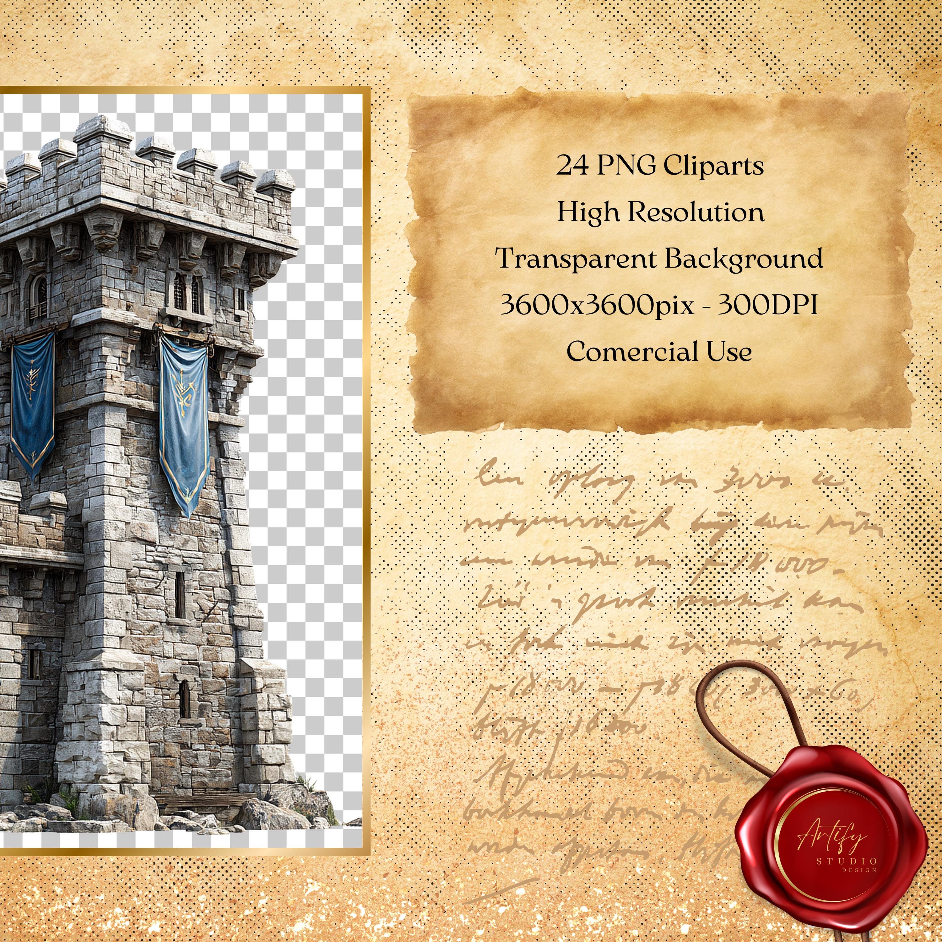  Medieval Guard Towers – 24 Fortified Watchtower Cliparts , Transparent Bildidee 