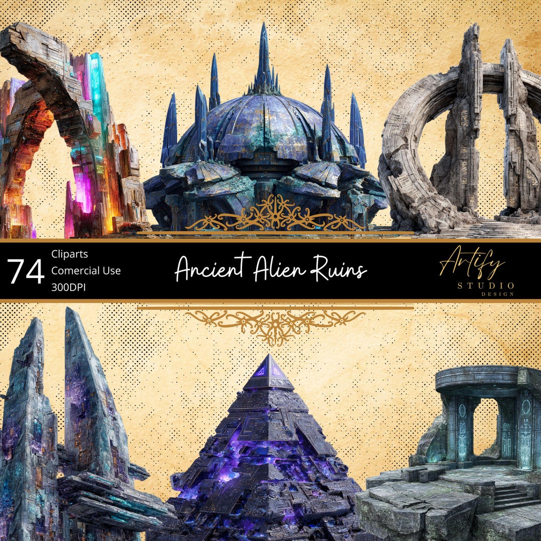 Ancient Alien Ruins – 74 Cliparts , Digital Download , Commercial Use ...