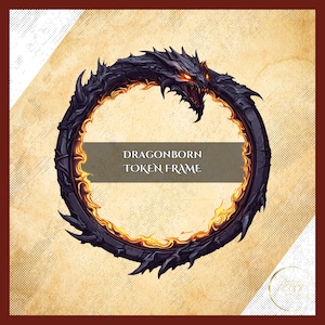 Dragonborn Game Token Border – Digital Border for DnD or anything game. Transparent Background , Commercial Use