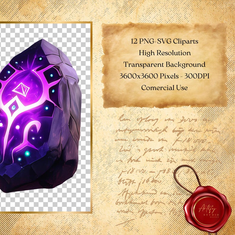 Arcane Runes – 12 Magical Cliparts (PNG & SVG), Digital Download ...