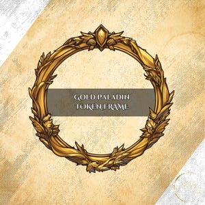 Moldura de Token de Paladino Dourado – Borda Digital para DnD ou qualquer jogo. Compatível com Foundry VTT, Roll20 e outros tabletops virtuais.