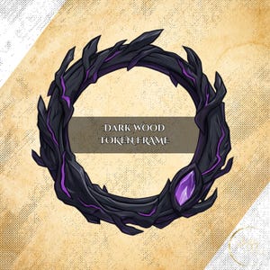 Cadre à jetons en bois foncé - Bordure numérique pour le jeu M&D ou tout autre jeu. Compatible avec Foundry VTT, Roll20 et d'autres plateaux de table virtuels.