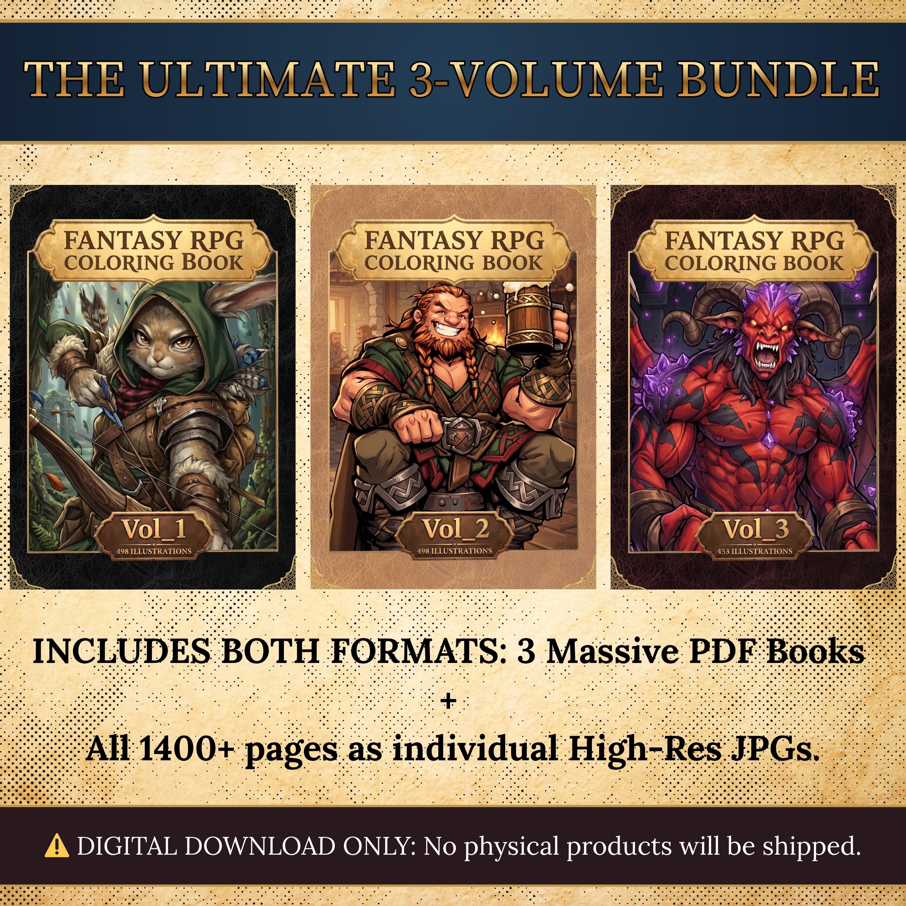 1400+ Fantasy RPG Coloring Pages, Kids & Adult Coloring Book PDF ...