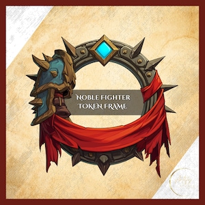 Marco de Ficha de Luchador Noble: Borde digital para DnD o cualquier juego. Compatible con Foundry VTT, Roll20 y otros juegos de mesa virtuales.