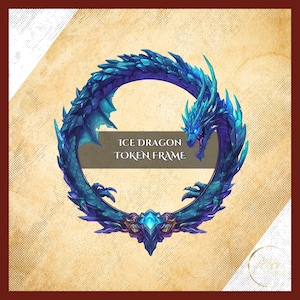 Ice Dragon Game Token Border – Digital Border for DnD or anything game. Compatible with Foundry VTT, Roll20, and other virtual tabletops.