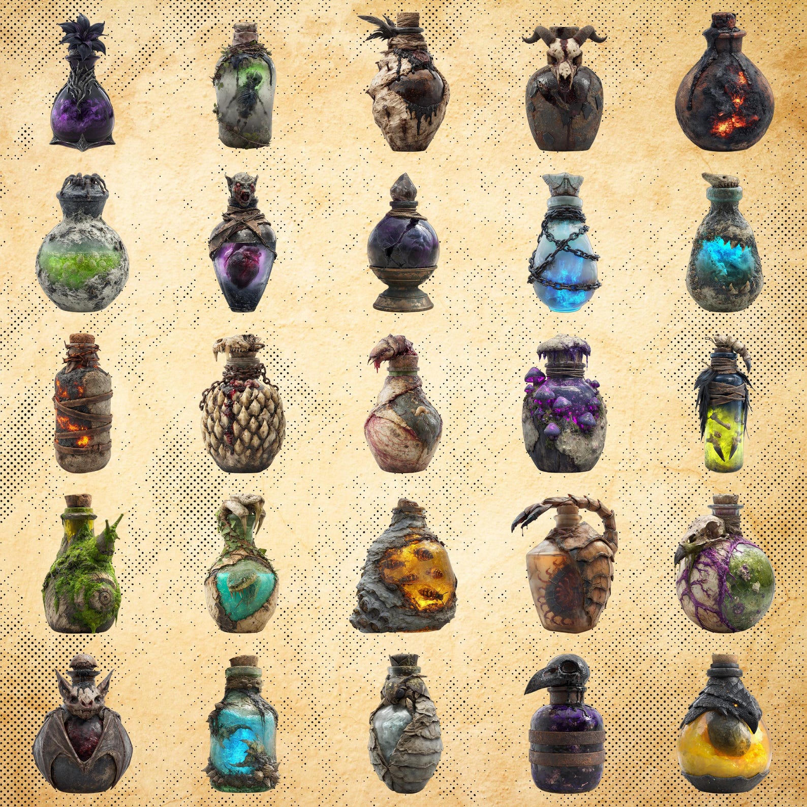Rpg Poison Witch Potion Clipart, Dark Apothecary PNG, RPG Alchemy Assets, Poison ...