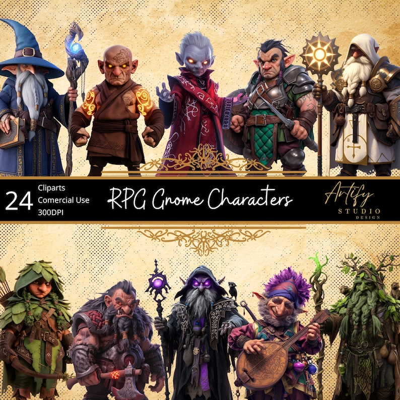 Rpg Robes Icon RPG Gnome Characters – 24 TTRPG Cliparts for Fantasy Adventures ...