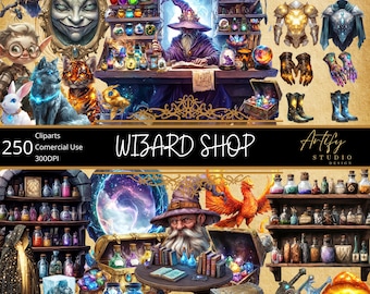 Wizard Shop Cliparts, Dungeon and dragons, Items for Game Shop, RPG, PNG, Collection for fantasy art and Design,for game masters and artist